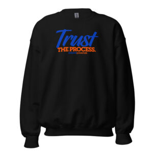 Trust The Process — Blue & Orange Crewneck Sweatshirt