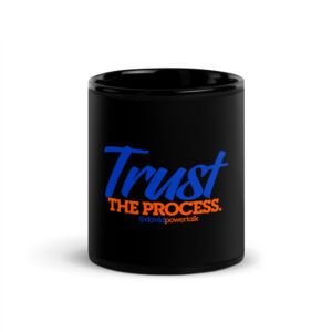 Trust The Process — Blue & Orange 11oz Mug (Black)