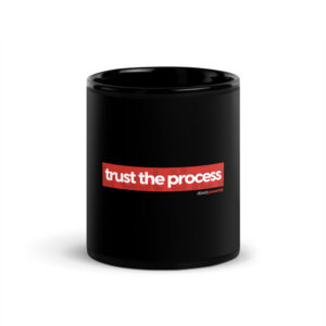 Trust The Process — Red Bar 11oz Mug (Black)
